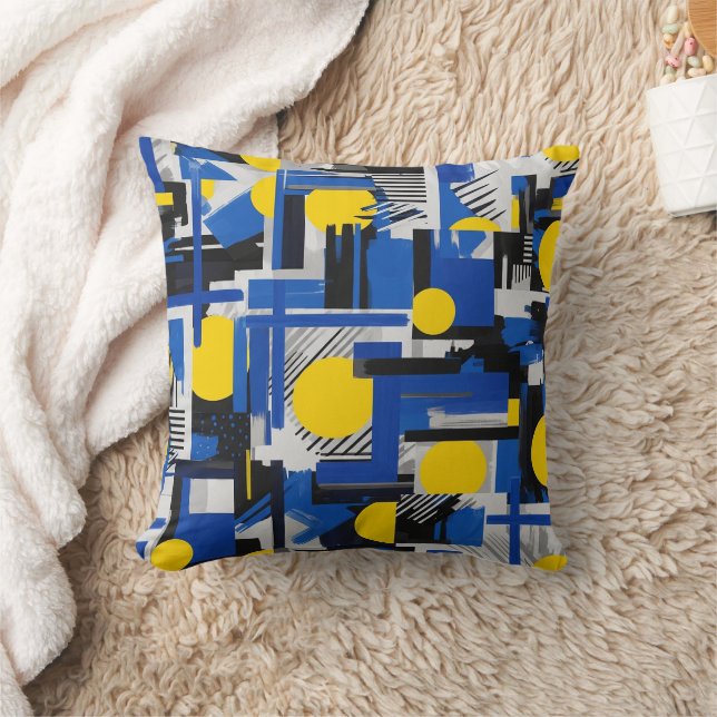 Coussin Pinceau Abstrait Rétro (7) (Couverture)