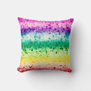 Coussin Pinceau Arc-en-Ciel Éclaboussure Art Abstrait Mode