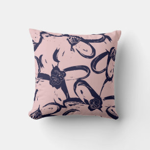 Coussin Pinceau rose et floral de marine brokies sans soud
