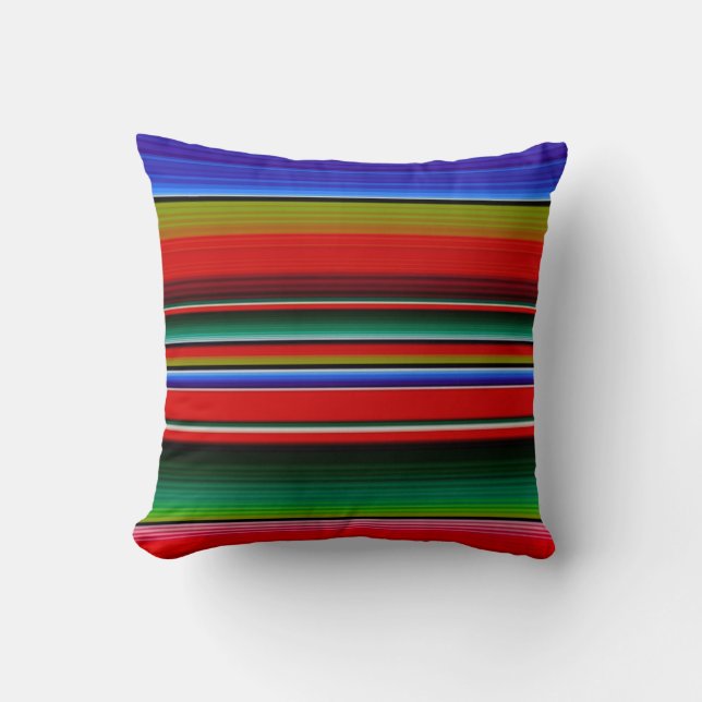 Coussin Pinces Mexicaine Couleur Bleu Rouge Espagnol (Recto)