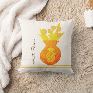 Coussin Pineappy Tulip Moderne Floral Élégant Nom de la ta