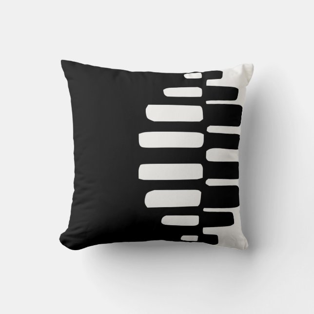 Coussin Pinecone Abstraite moderne noir et blanc (Recto)