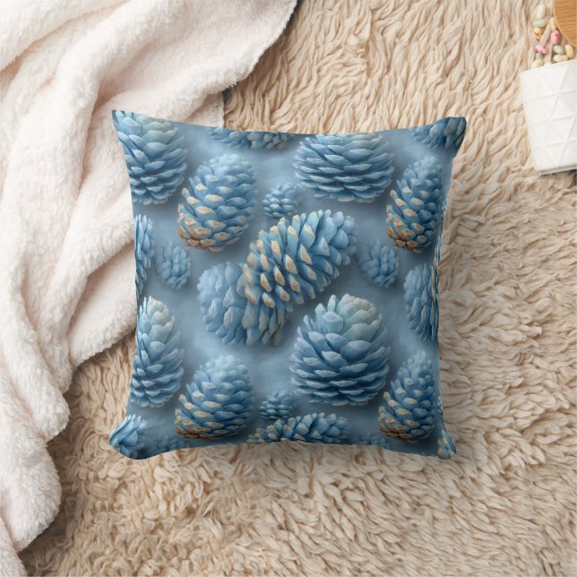 Coussin Pinecones bleus congelés (Couverture)