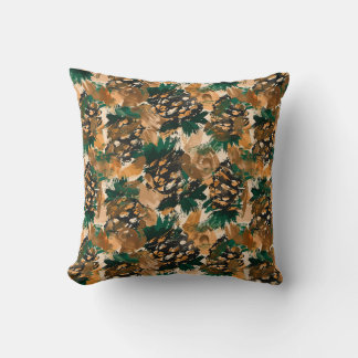 Coussin Pinecones d'aquarelle Abstraite rustique
