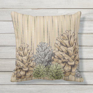 Coussin Pinecones naturels