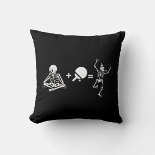 Coussin Ping-pong amusant avec squelette et ping-pong
