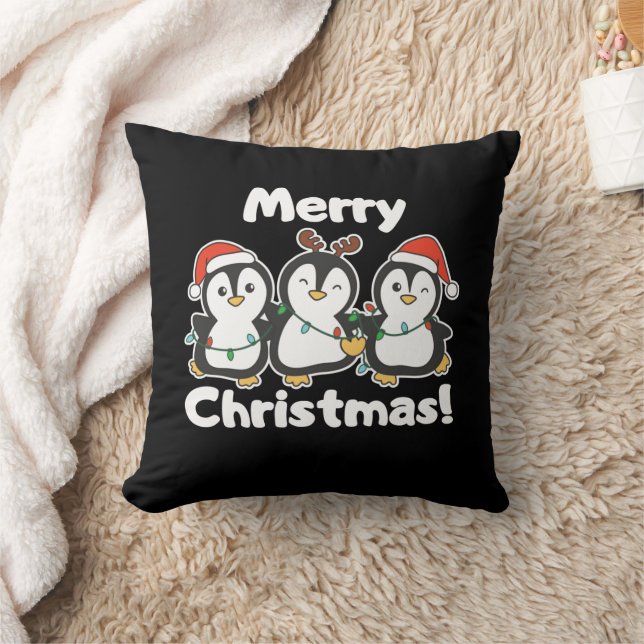 Coussin Pingouin animaux de Noël mignons pingouins (Couverture)