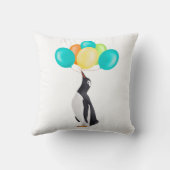Coussin Pingouin Avec Ballons Colorés (Verso)