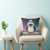 Coussin Pingouin Cute Kawaii Casquette bleu Imprimer (Chaise)
