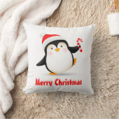 Coussin Pingouin de Noël mignon avec chapeau de Père Noël  (Couverture)