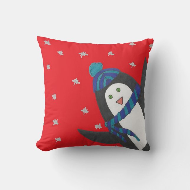 Coussin Pingouin de vacances (Recto)