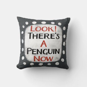 Coussin Pingouin maintenant lancer l'oreiller