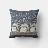 Coussin Pingouin mignon sur Motif Knit d'hiver confortable (Verso)