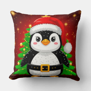 Coussin 🎄 Pingouin Père Noël Arbre de Noël Vacances Amusa