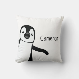 Coussin Pingouin personnalisé noir et blanc   Bébé