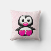 Coussin Pingouin rose mou (Recto)