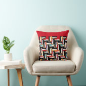 Coussin pingouin rouge herringbone (Chaise)