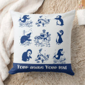 Coussin Pingouins, baleines et dauphins (Couverture)