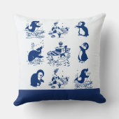 Coussin Pingouins, baleines et dauphins (Verso)