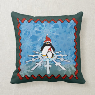 Coussin Pingouins et lapins d'hiver