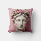 Coussin Pink Ancient Greek Woman Pillow. (Recto)