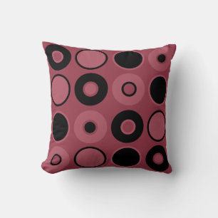 Coussin Pink and Black Circles