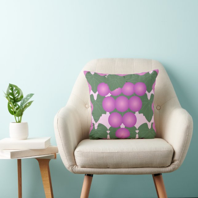 Coussin Pink and Green Grape Pattern Christian Home Decor (Chaise)