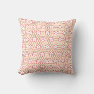 Coussin Pink and Peach Light Motif Floral moderne