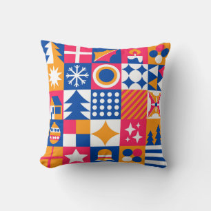 Coussin Pink Blue Bauhaus Noël Festivals