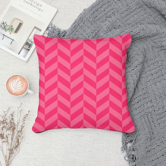 Coussin Pink Chevron moderne Accent décoratif (Créateur téléchargé)