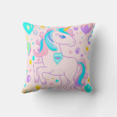 Coussin Pink Cute Rainbow unicorne anniversaire filles enf (Verso)