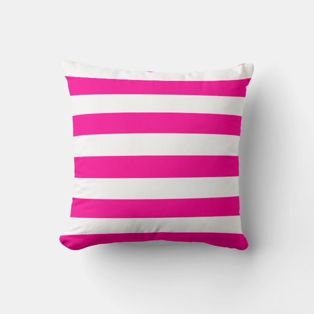 Coussin Pink et White Strips (Recto)