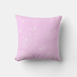 Coussin Pink Floral minimaliste Motif moderne Abstrait