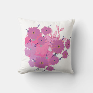 Coussin Pink Flower Couch Pillow