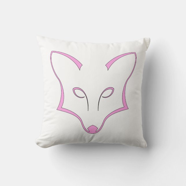 Coussin Pink Fox Logo Throw Pillow (Recto)