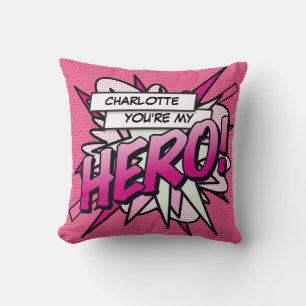 Coussin Pink Girly HERO Funny Modern Cool Comédie