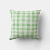 Coussin Pink Green White Plaid Stripes  (Verso)