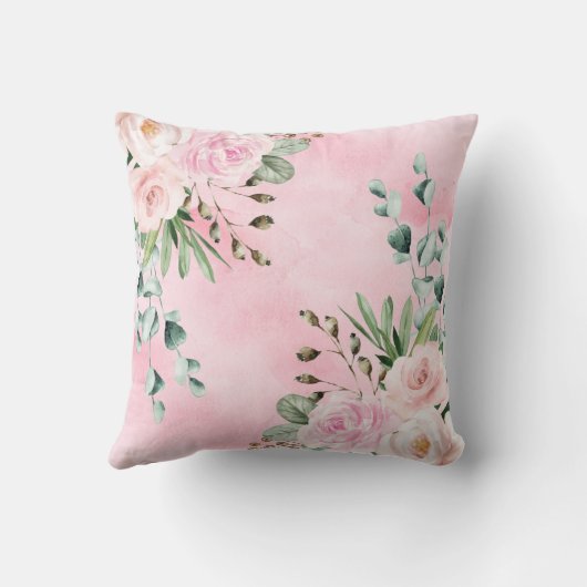 Coussin Pink Jungle Safari Animal Birth Statistiques Girl  (Verso)