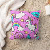 Coussin Pink Kitschy glittery drôle de licorne et de chatt (Couverture)