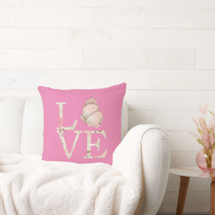 Coussin Pink Love Papillon Floral