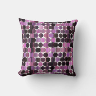 Coussin Pink, Mauve and black rose geometric
