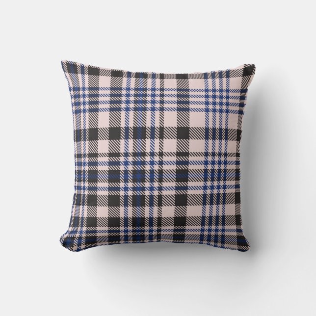 Coussin Pink Navy Glen Plaid textured seamless patternabst (Recto)