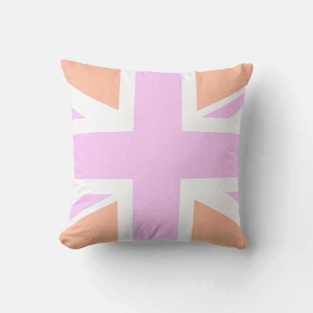 Coussin Pink & Orange United Kingdom Flag / Union Jack (Recto)