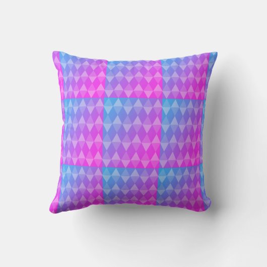 Coussin Pink, Purple, Blue Diamond Pattern (Verso)