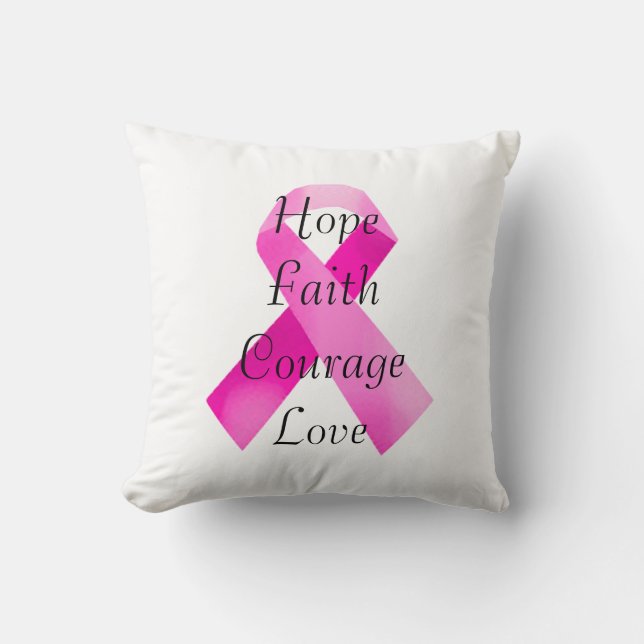 Coussin Pink Ribbon Faith Jeu d'oreiller (Recto)