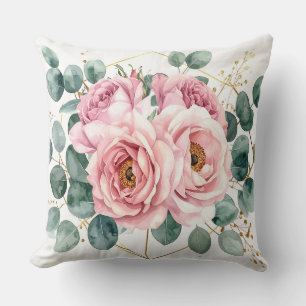 Coussin Pink Rose & Eucalyptus Pillow