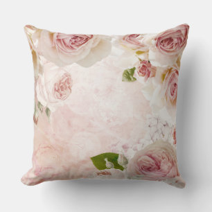 Coussin Pink Spring Flower Rose Pastel Collage