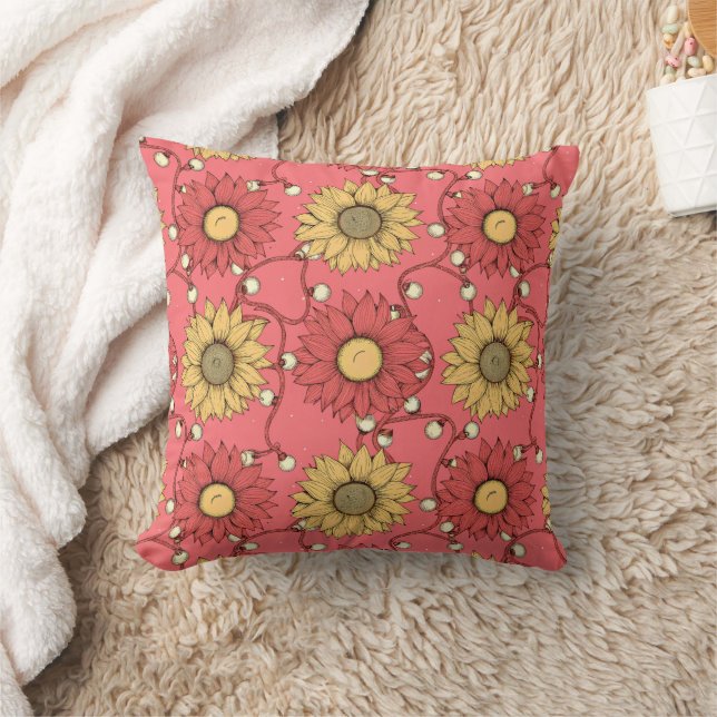 Coussin Pink Sunflowers Christmas (Couverture)