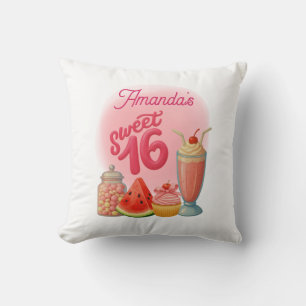 Coussin Pink Sweet Sixteen Birthday Pillow Gift