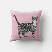 Coussin Pink Tabby Cat Cats Pink Girls Name Nursery (Verso)